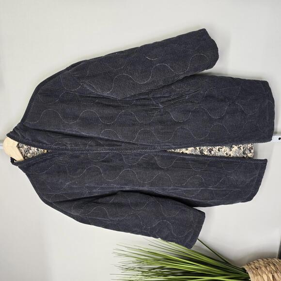 Current Air Jackets & Blazers - Current Air Reversible Blue Quilted Corduroy Coat - Women's‎ Size Small